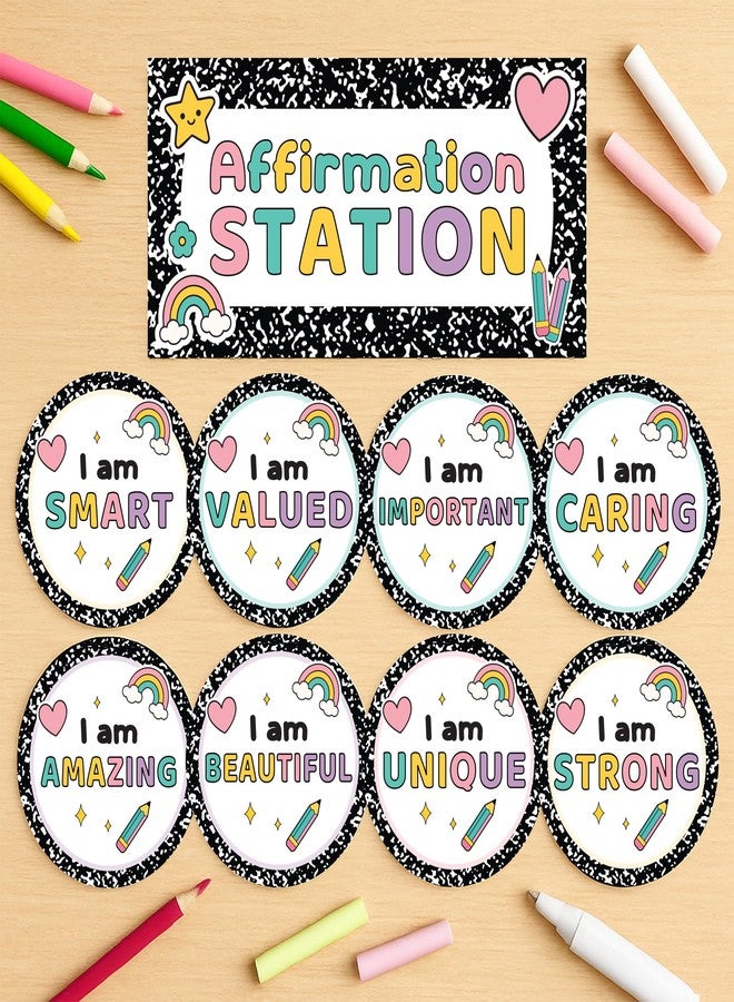 مجموعات لوحات إعلانات دفاتر التكوين، ركن عبارات التأكيد الإيجابية لتزيين الصف، ديكورات لوحات إعلانات بوهيمية، لوازم العودة إلى المدرسة، لوازم المعلمين، عروض للمعلمين - Image 2